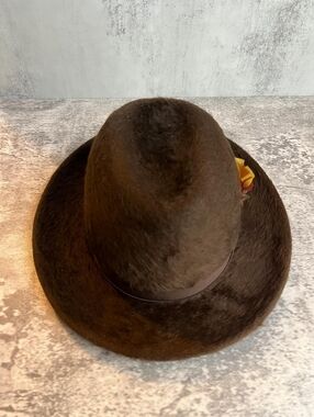 Selentino Brown Long Hair Beaver Fedora
